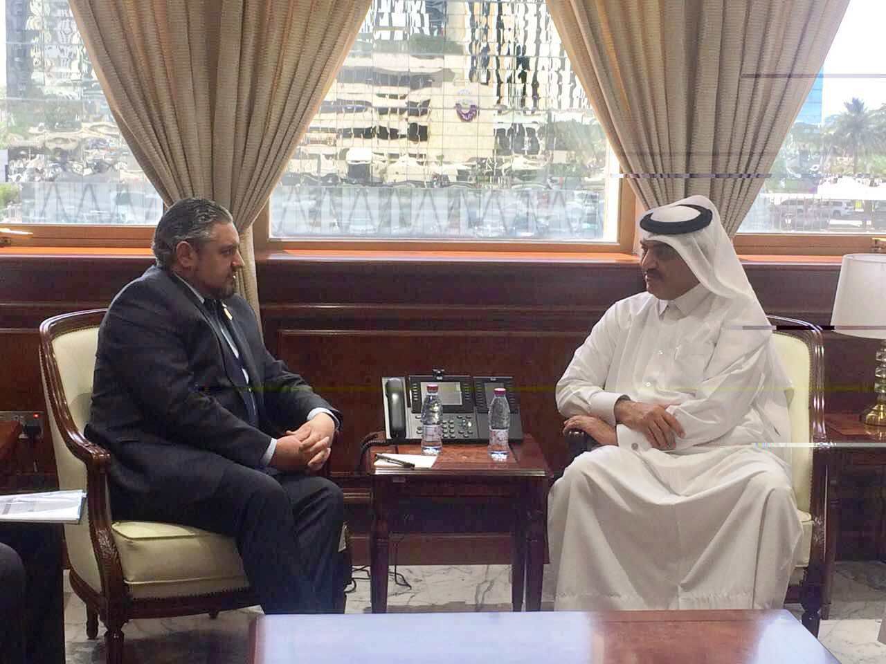 Întrevederea ministrului Andrei Galbur cu ministrul municipalităţii şi mediului al Statului Qatar Mohammed bin Abdullah bin Metab Al­ Rumaihi. 