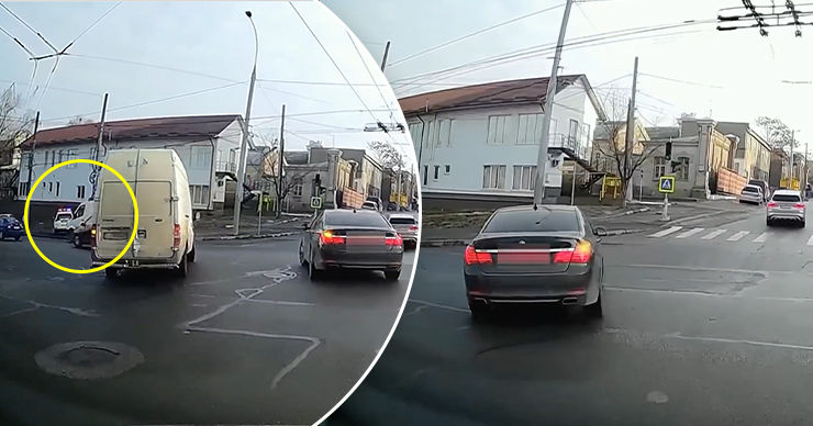 В столице водитель в последний момент избежал штрафа от полицейских. Коллаж: Point.md