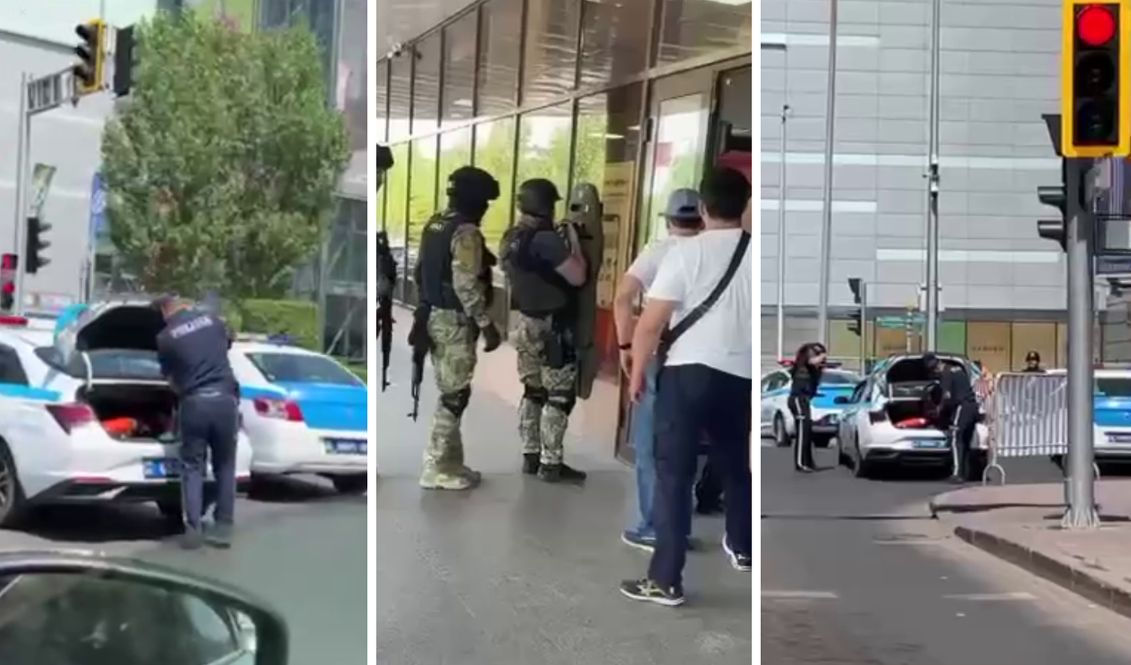 В Астане вооруженный мужчина удерживает заложников в отделении банка.