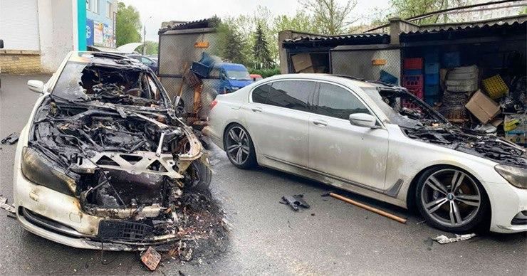 В столице сгорел автомобиль BMW 730. Коллаж: Stiri.md