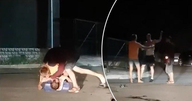На столичной улице драка между молодыми людьми закончилась объятиями. Коллаж: Point.md