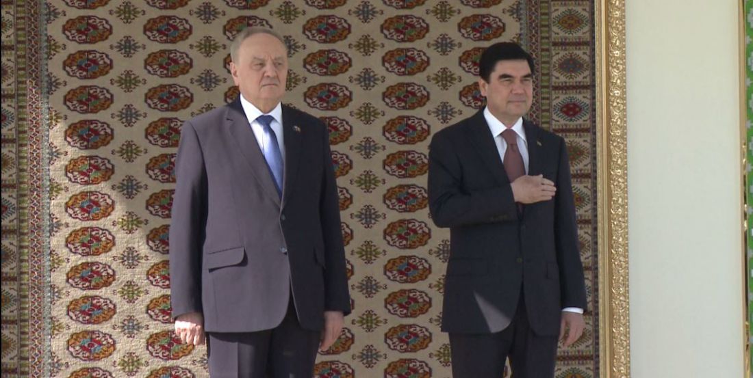 Nicolae Timofti și președintele turkmen Foto: agora.md