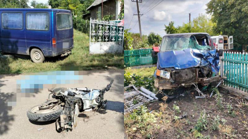 В Сорокском районе мотоцикл столкнулся с микроавтобусом, есть жертвы.