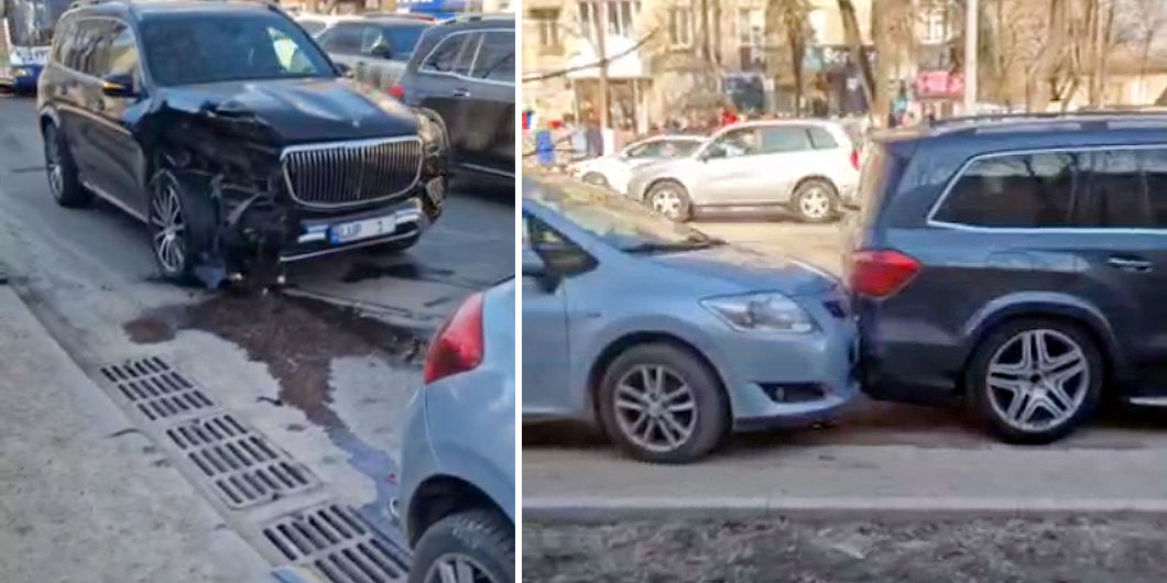 В Кишиневе в ДТП попали два роскошных "мерседеса".