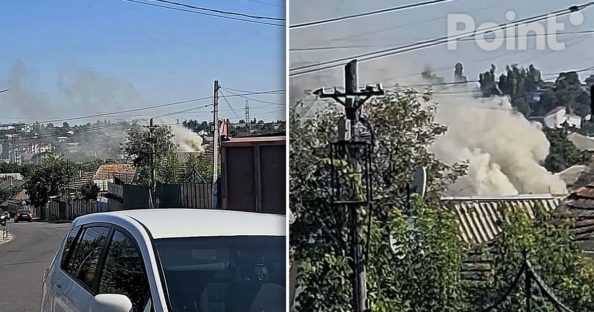 Incendiu la Durlești. Trei echipe de pompieri lucrează la fața locului.