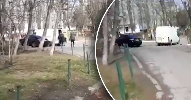 Похищение украинского судьи Николая Чауса в Кишинёве засняли очевидцы.
