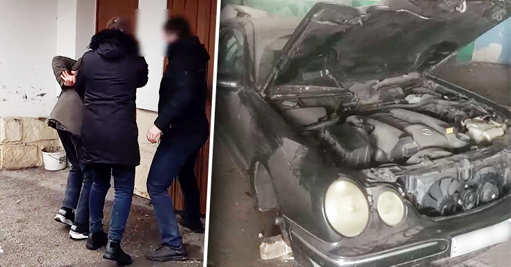 Полиция задержала мужчин, укравших колеса с Mercedes в столице. Фото: Point.md.