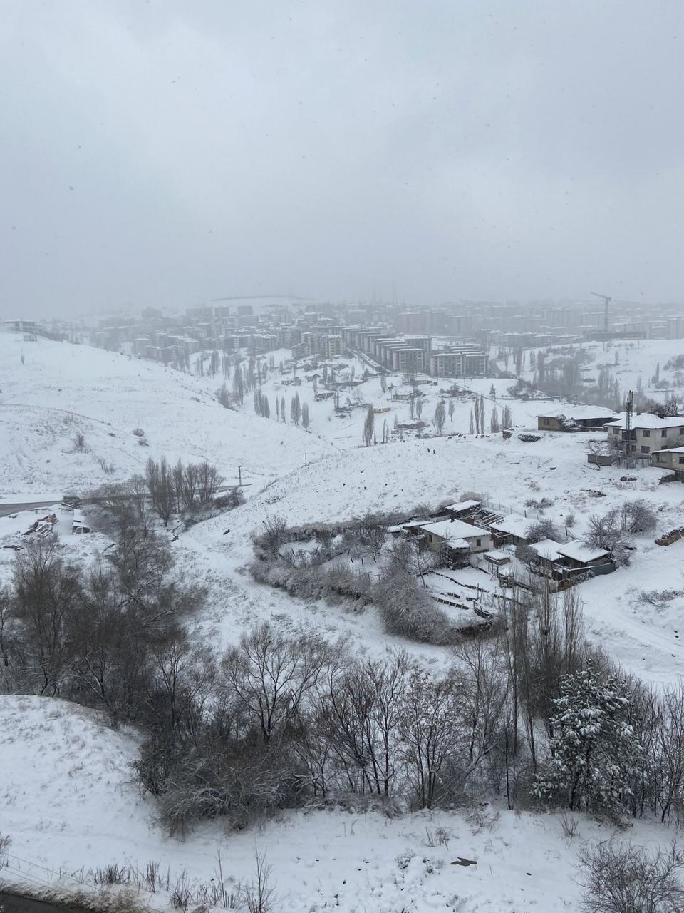 В Анкаре неожиданно начался снегопад. 