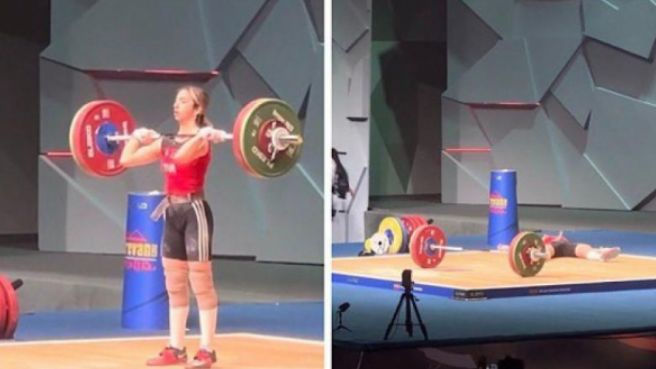 Турецкая штангистка потеряла сознание прямо во время подхода на чемпионате Европы.