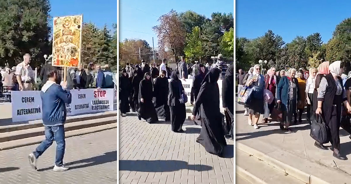 Десятки верующих устроили протест в центре Кишинева. Коллаж: Point.md