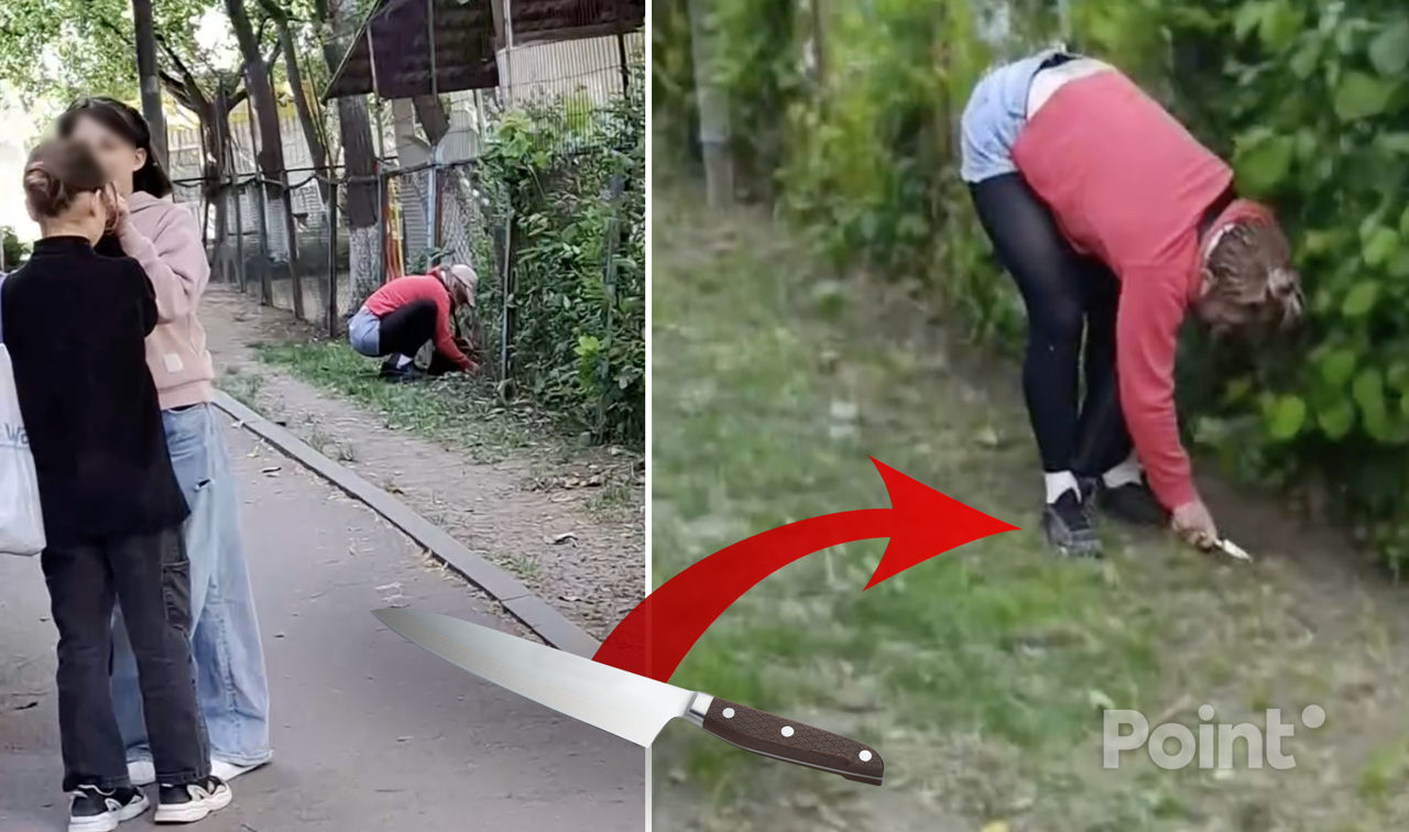 O femeie cu un cuțit săpa zilnic lângă gardul unei grădinițe din Capitală: A fost reținută.