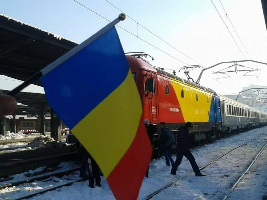 Trenul care leagă Bucureștiul de Iași s-a numit astăzi, simbolic, Trenul Unirii. Foto: europafm.ro