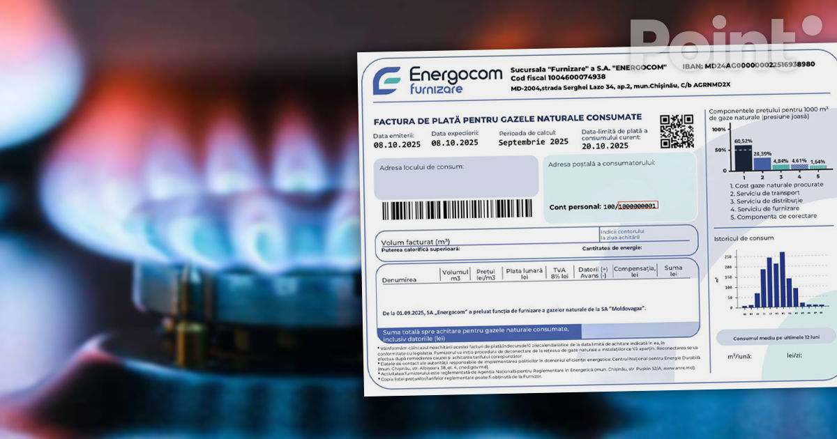 Energocom a explicat de ce au dispărut din facturi plățile efectuate în avans pentru consumul de gaze.
