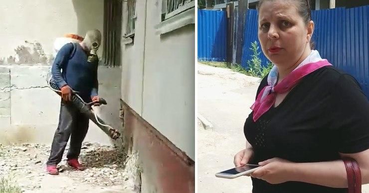 Момент распыления отравы засняла одна из жительниц дома.