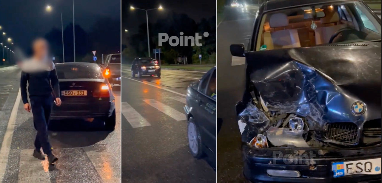 В Кишинёве водитель BMW врезался в автомобиль и скрылся с места ДТП.