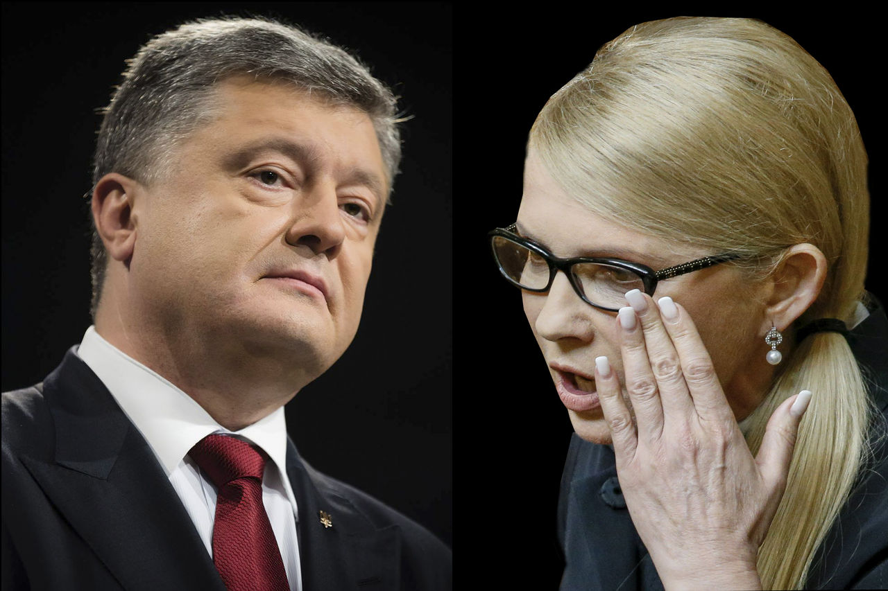 Украинцы поддержали бы на парламентских выборах партии Юлии Тимошенко и Петра Порошенко.