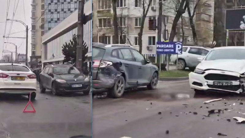 Accident cu implicarea unui taxi pe strada Pan Halippa din Capitală.