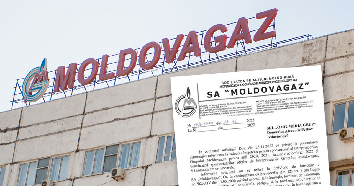 "Молдовагаз" засекретил данные о спонсорстве.