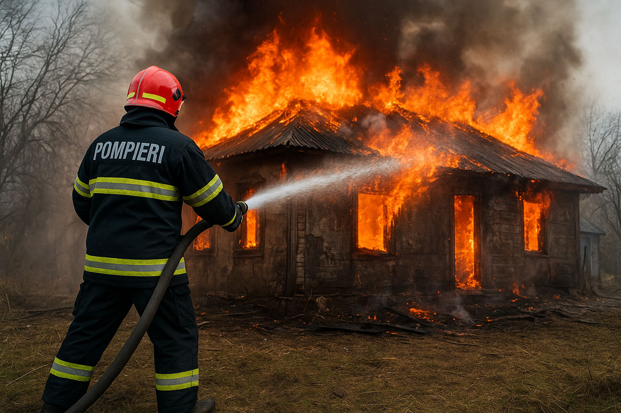 Un pensionar a suferit arsuri grave în urma unui incendiu la Sângerei.