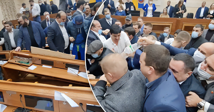 В Одесском облсовете произошла драка.