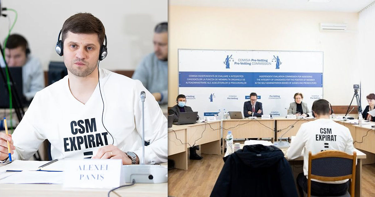 Судья пришел в комиссию по оценке в футболке с надписью "ВСМ просрочен". Коллаж: Point.md