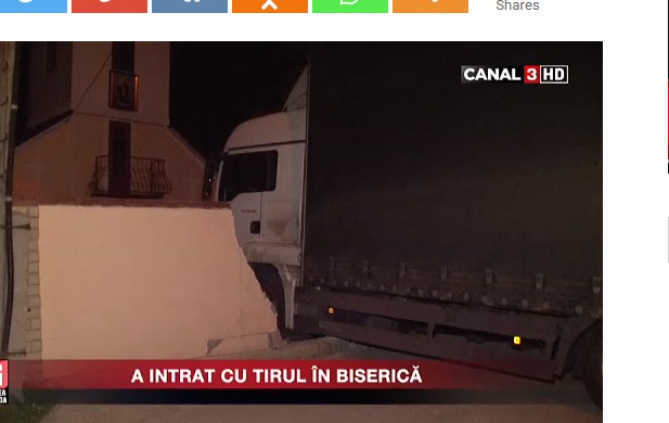 Un TIR a intrat într-o biserică din sectorul Botanica al Capitalei. Foto: canal3.md