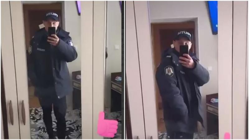 Жителя Хынчешт накажут за то, что он надел полицейскую форму и снимал ролик для TikTok.