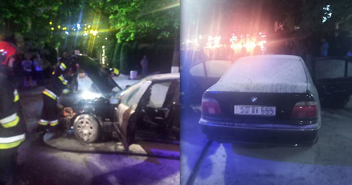 Пожарные потушили загоревшийся в столице автомобиль. Коллаж: Point.md