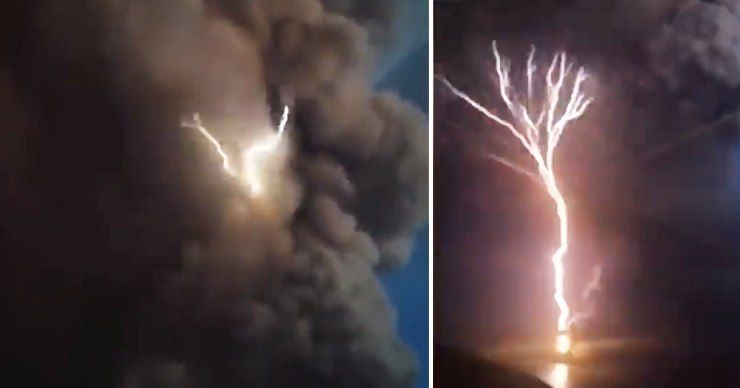 Грозу над вулканом Таал на Филиппинах во время извержения сняли на видео. Фото: Point.md.