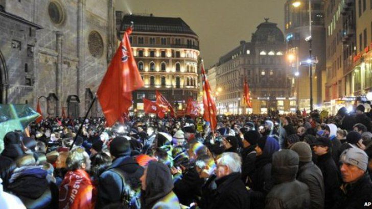 Viena: 20.000 de persoane au manifestat impotriva Guvernului