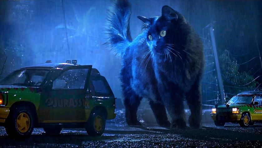 OwlKitty показал «Парк Юрского периода» с кошкой вместо динозавров.