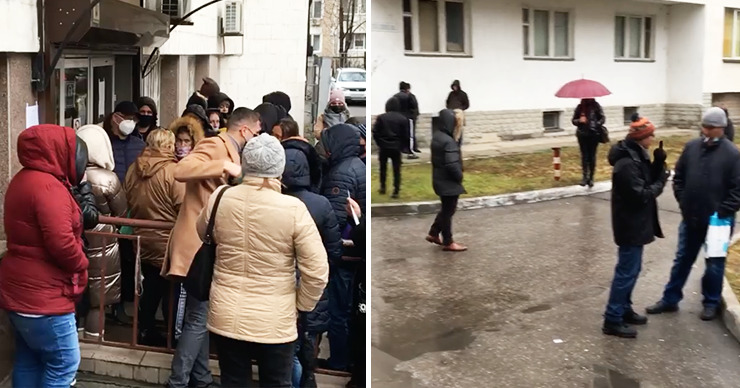Утром в среду десятки людей штурмовали Управление апостиля. Коллаж Point.md.
