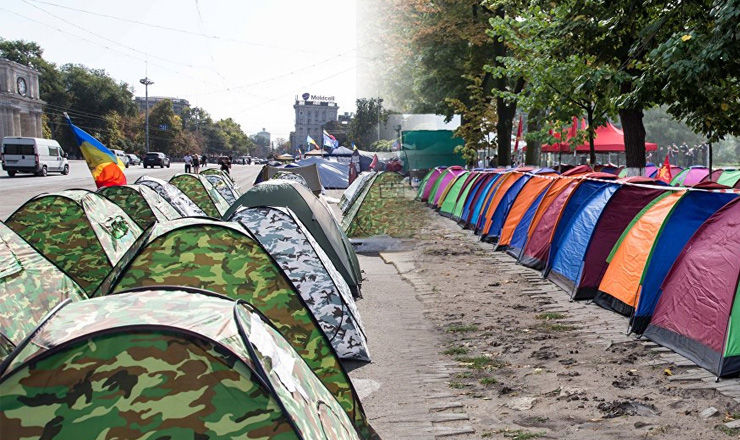 Городок DA пустует, а у ПСРМ и "Нашей партии" народ есть.