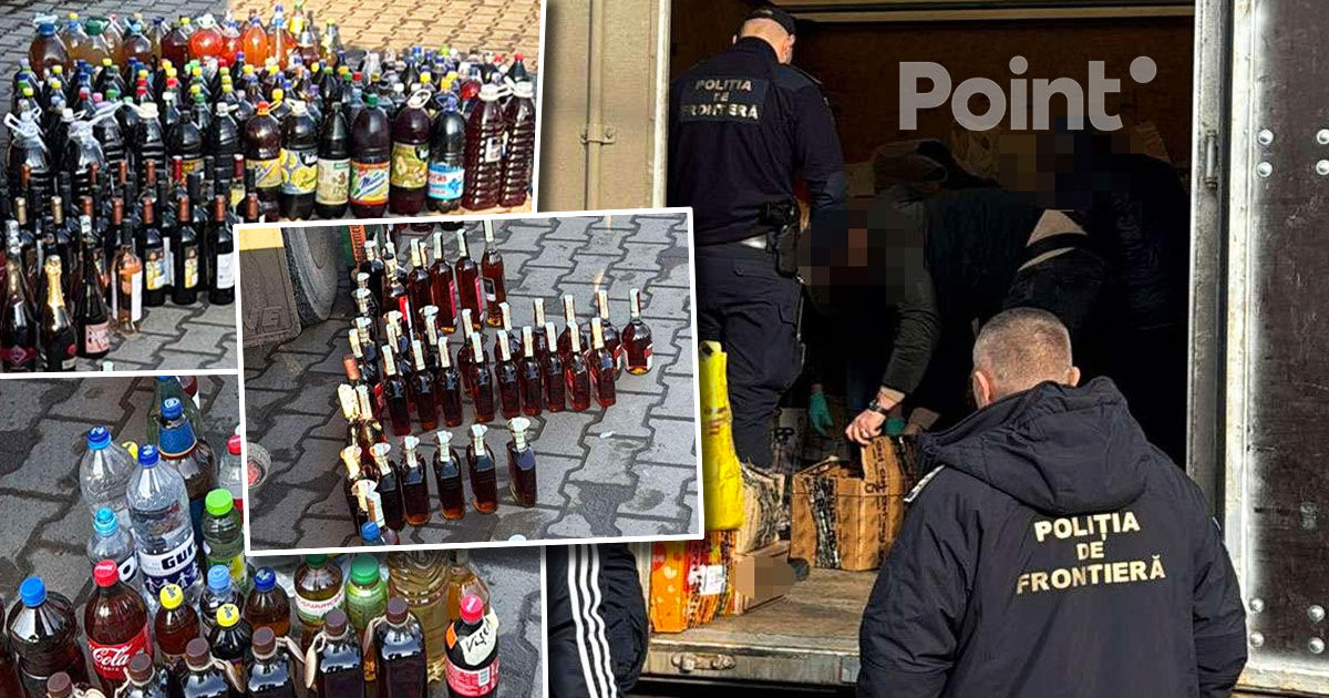 Alcool transportat ilegal, găsit într-un camion din Moldova.