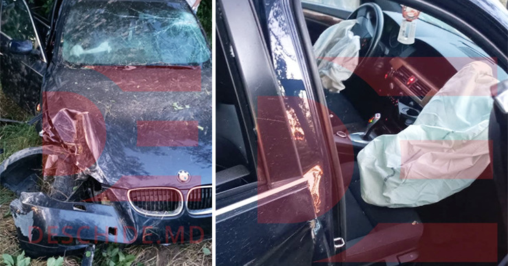 В столице водитель BMW не справился с управлением и слетел в овраг. Коллаж: Point.md