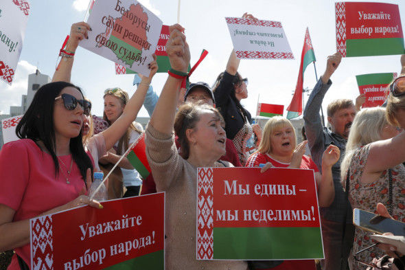 В Минске прошел митинг в поддержку Лукашенко.
