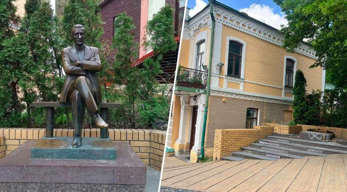 В Киеве демонтировали памятник Михаилу Булгакову.