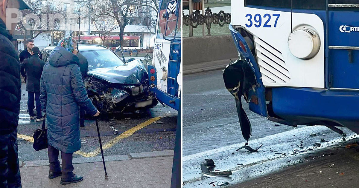 Un accident grav a paralizat circulația troleibuzelor în centrul Chișinăului.