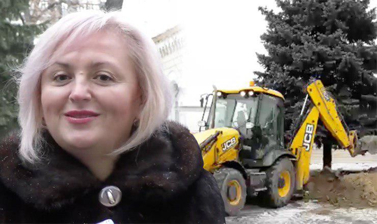 На Чеканах украсили елку, отнятую у жителей Рышкановки.