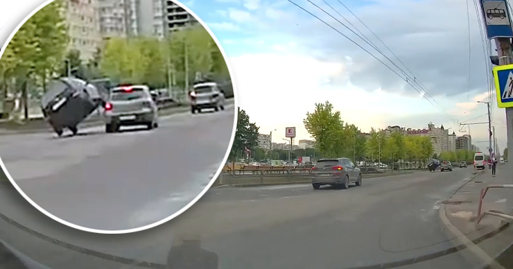 Опасная дорожная ситуация в столице попала на видео. Коллаж: Point.md