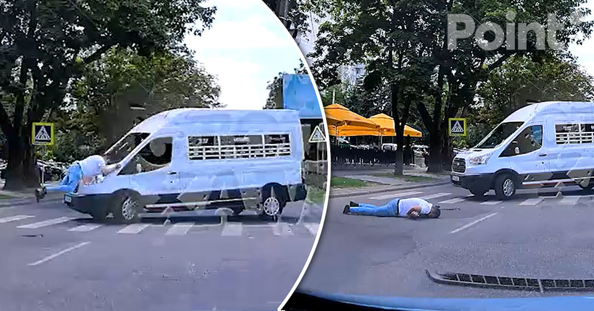В Кишиневе микроавтобус сбил пешехода, переходящего дорогу по "зебре".