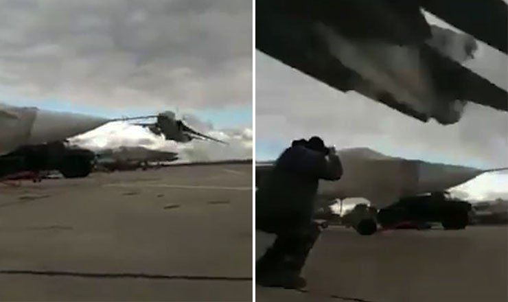 Экстремальный маневр украинского самолета попал на видео.