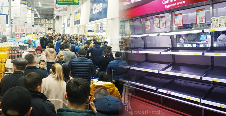 Коронавирус заставил граждан Молдовы опустошать полки магазинов.