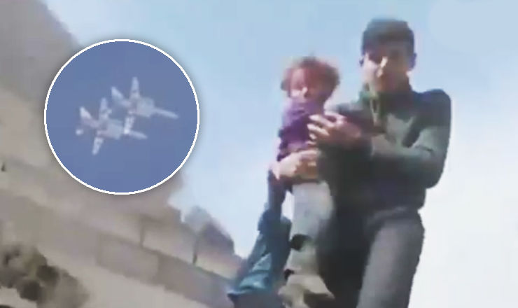 Drama unui tată care îşi găseşte copilul mort, filmată de un voluntar. Foto: Captură video