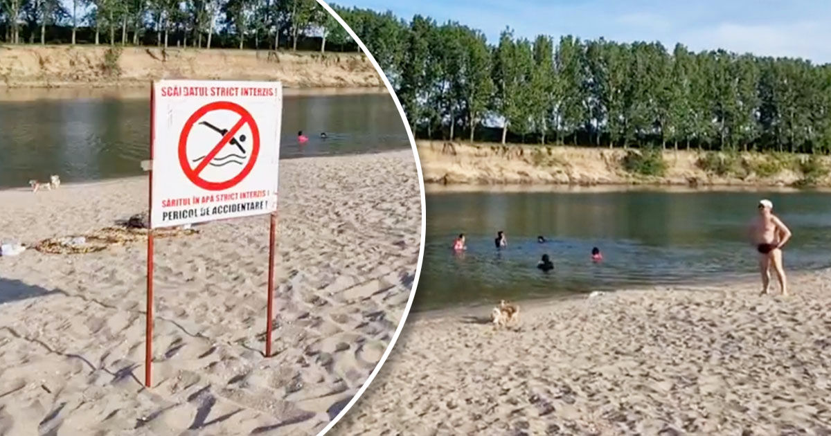 Отдыхающие продолжают купаться в Днестре несмотря на запрет.