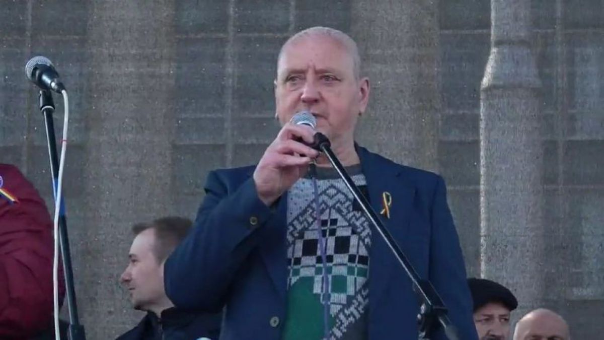 Discursul unui vorbitor de limbă rusă cu ocazia Marii Adunări Centenare. Foto: agora.md