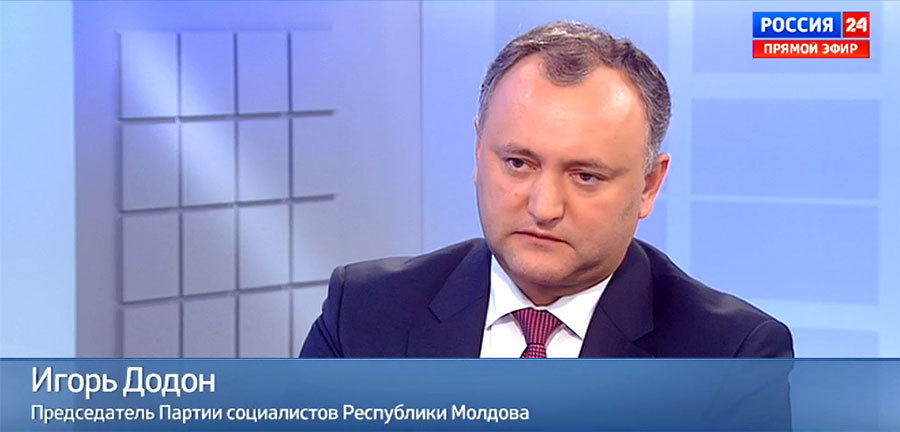 Додон телеканалу «Россия-24»: люди будут выбирать между ЕС и ТС.