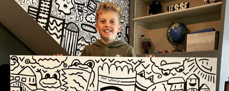Nike заключил контракт с 12-летним иллюстратором Doodle Boy.