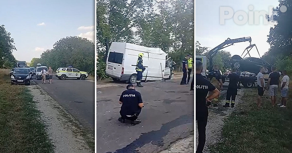 Accident în lanț la Glodeni: Un adolescent de 16 ani a ajuns la spital.