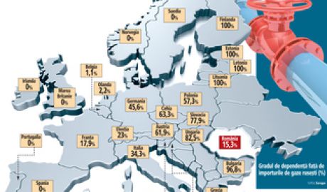Germania, cel mai mare importator de gaze naturale din Rusia, a cumpărat 38,7 miliarde de metri cubi de gaz de la Gazprom în 2014, în coborâre cu 3,7% faţă de anul anterior.